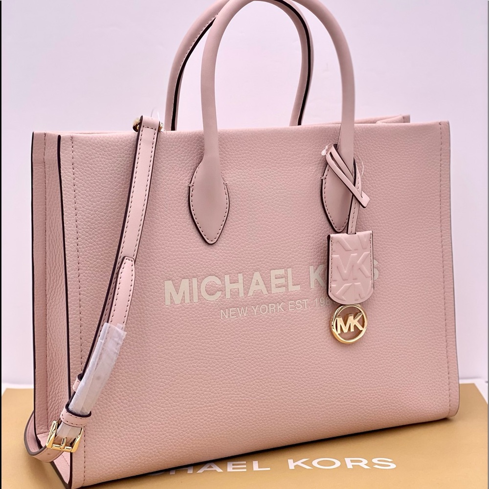 Michael Kors MK Mirella Medium Pebbled Leather Tote Bag